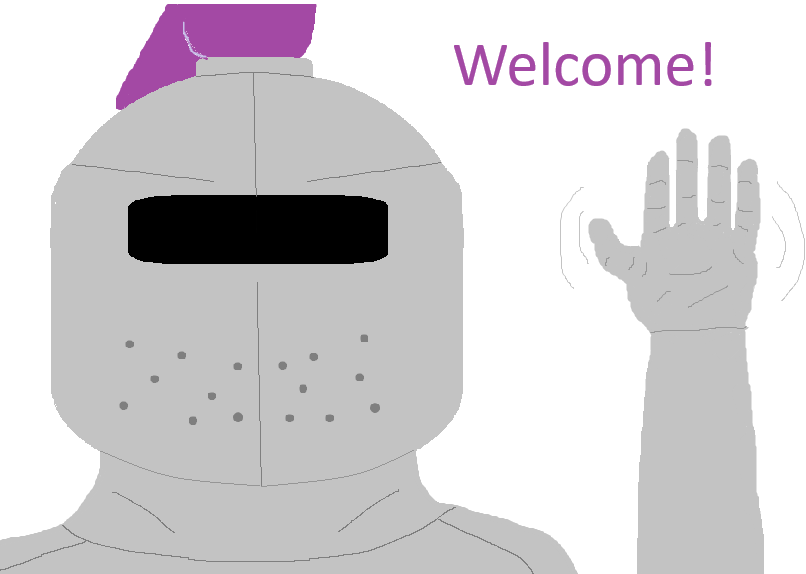 Picture of a knight waving with a welcome.